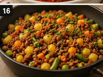 Carne moída com legumes